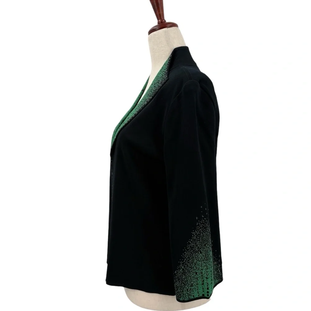 Toula‎ Knit Green and Black Sweater Jacket Set Small